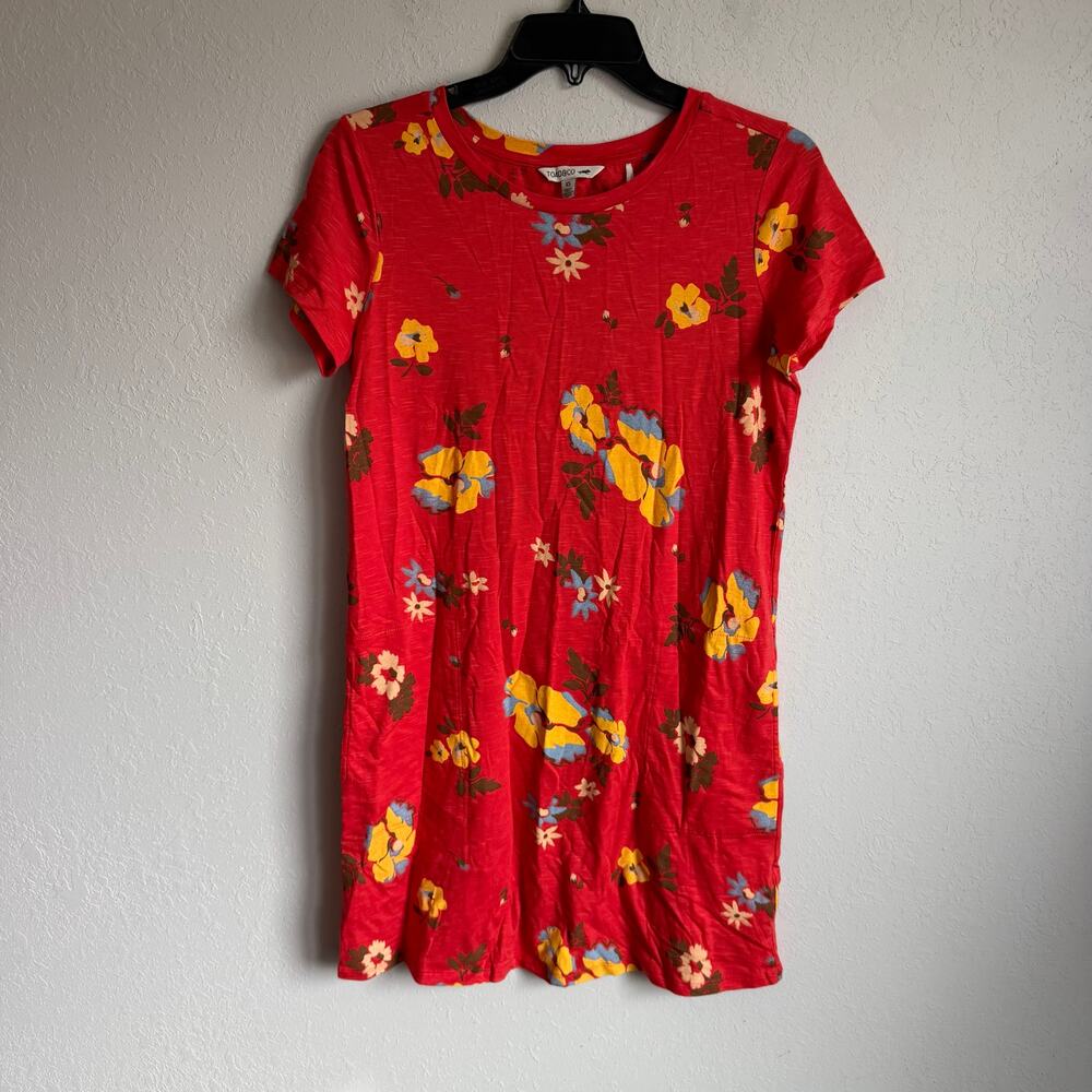 Toad&Co Windmere II Short Sleeve Organic Cotton Floral Shirt Dress Women XS